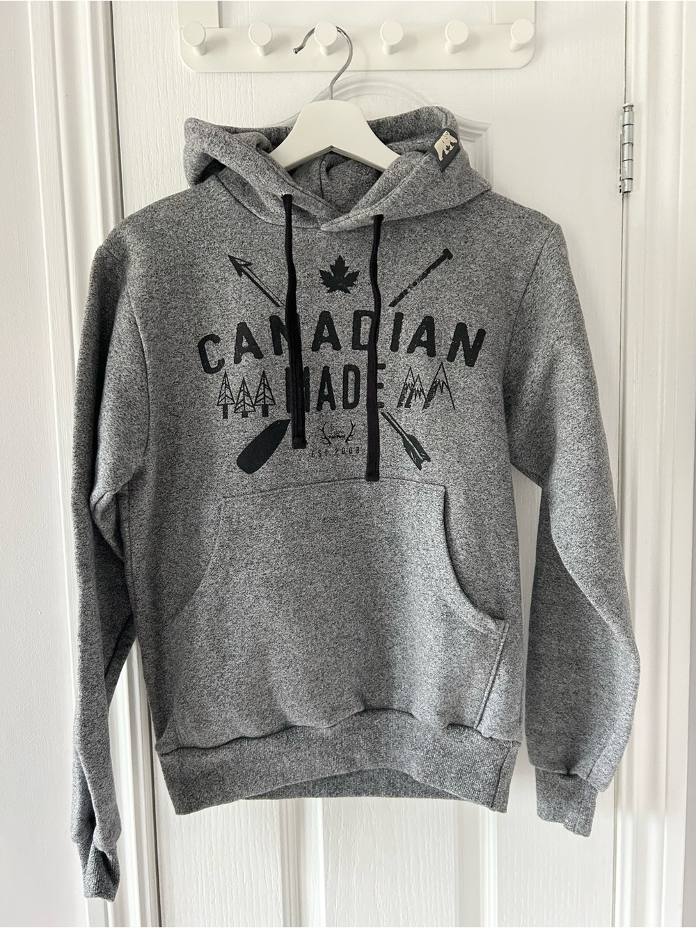 New Polar Piece “Canadian Made” Grey Hoodie Sweatshirt Adult XS
